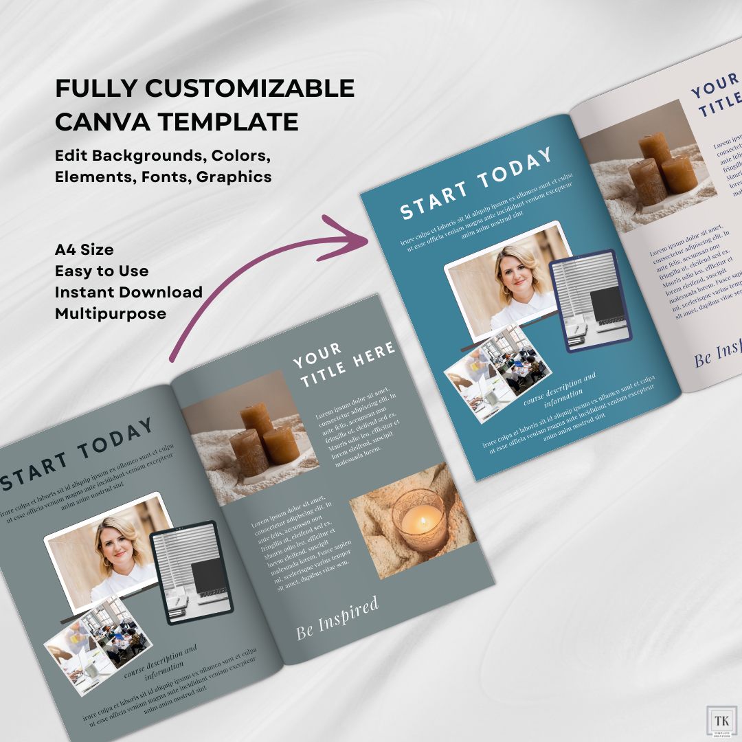 Fully Customizable Canva Template, Instant Download, Easy to Use, Multipurpose, Shows Before and After Pictures of How You Can Change the Template to Your Branding