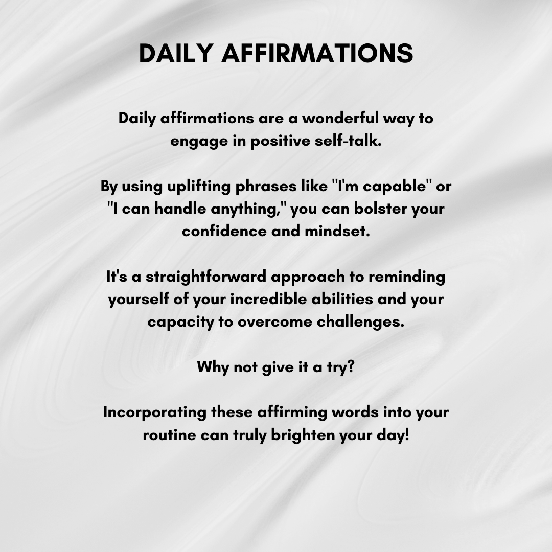 Daily Affirmations Sheet