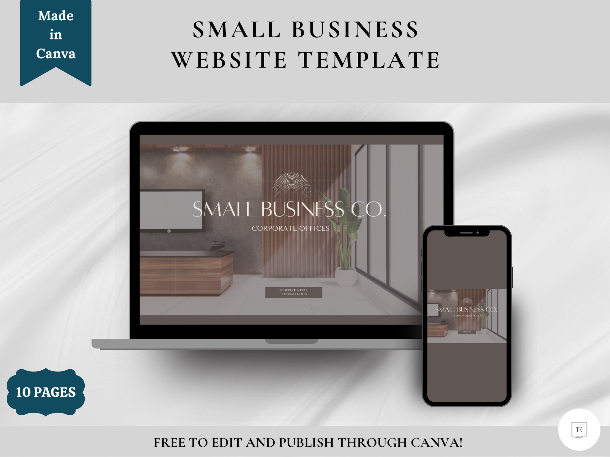 Canva Website Template. Small Business Website. Neutral. Boho. Aesthetic. 10 Pages. Browns. One-Page Website. Landing Page