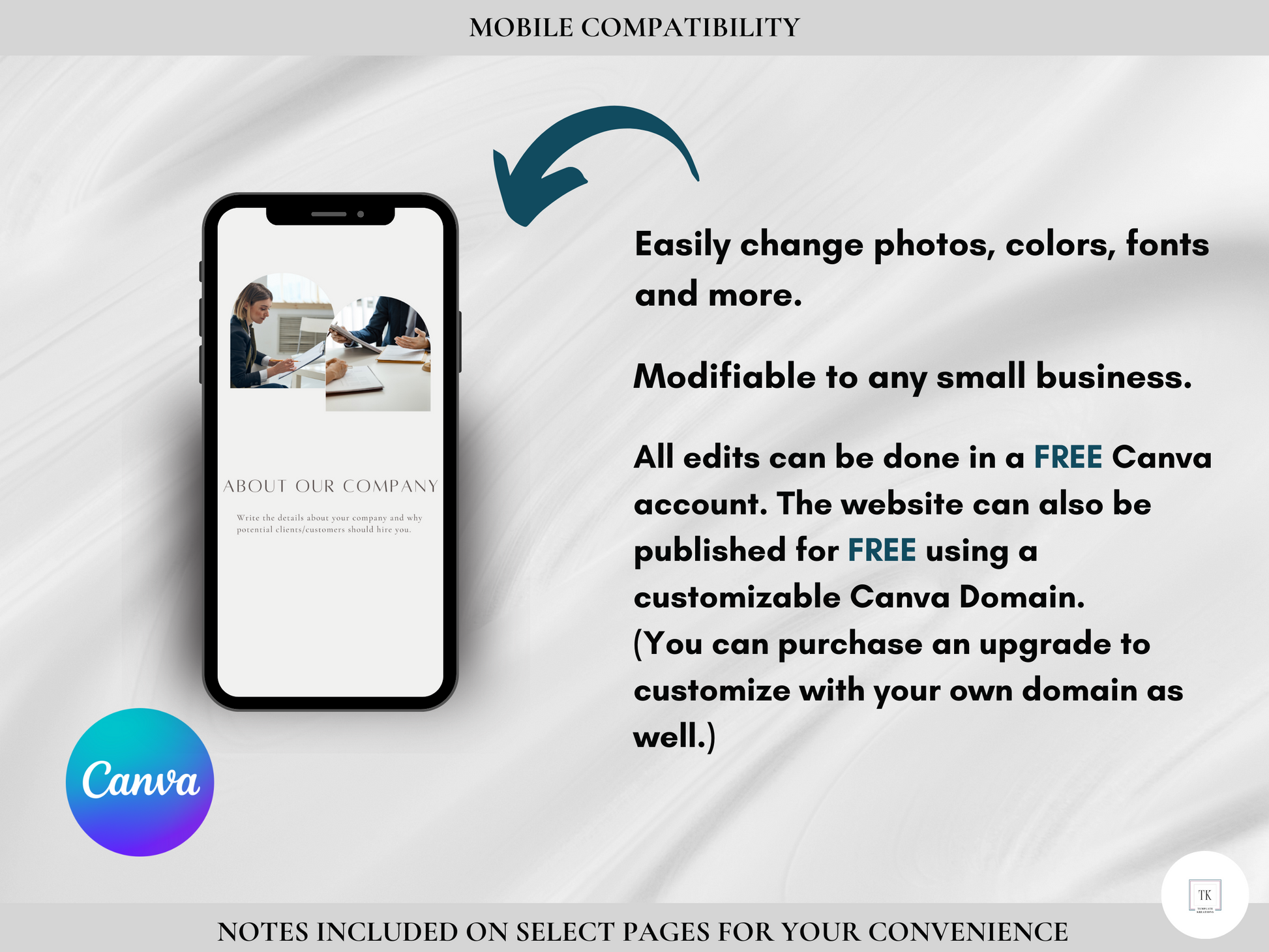 Mobile Compatibility. Canva Website Template. Small Business Website. Neutral. Boho. Aesthetic. 10 Pages. Browns. One-Page Website. Landing Page